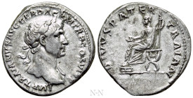 TRAJAN, with TRAJAN PATER (98-117). Denarius. Rome
