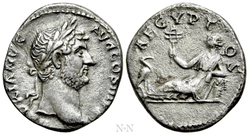 HADRIAN (117-138). Denarius. Rome. "Travel Series" issue. 

Obv: HADRIANVS AVG...