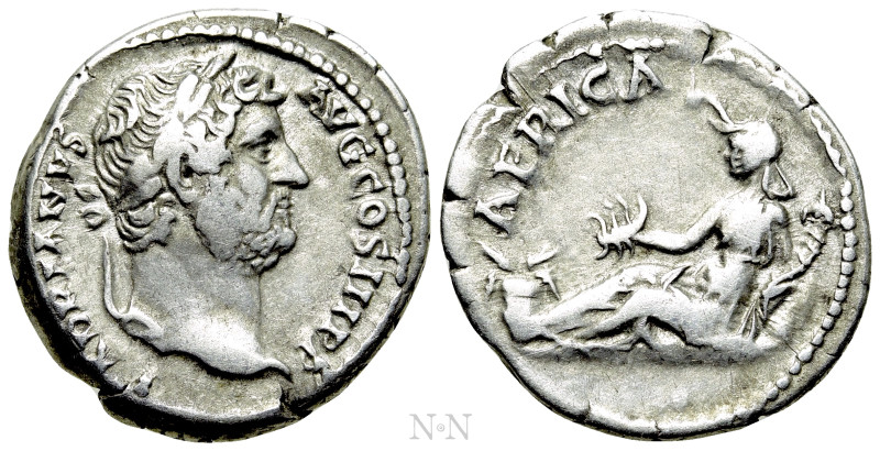 HADRIAN (117-138). Denarius. Rome. "Travel Series" issue. 

Obv: HADRIANVS AVG...