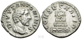 DIVUS ANTONINUS PIUS (Died 161). Denarius. Rome. Struck under Marcus Aurelius