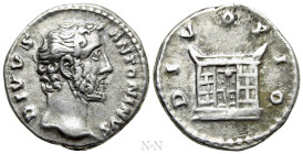 DIVUS ANTONINUS PIUS (Died 161). Denarius. Rome. Struck under Marcus Aurelius