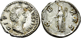 DIVA FAUSTINA I (Died 140/1). Denarius. Rome