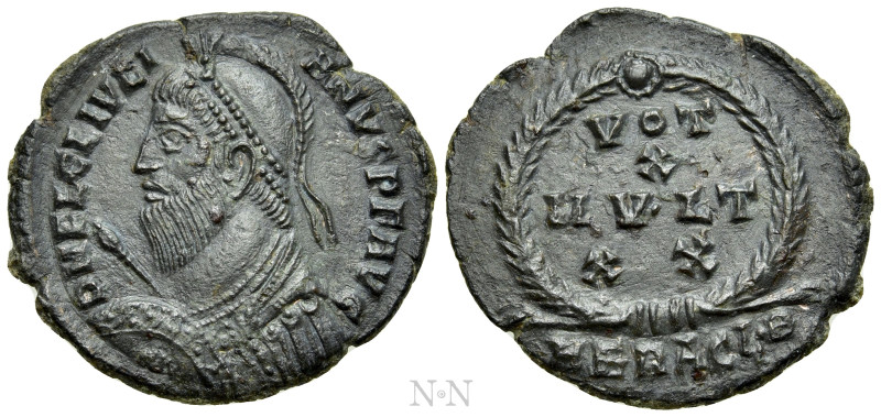 JULIAN II APOSTATA (360-363). Ae. Heraclea. 

Obv: D N FL CL IVLIANVS P F AVG....