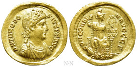THEODOSIUS I (379-395). GOLD Solidus. Constantinople
