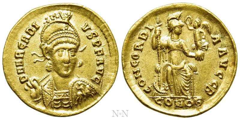 ARCADIUS (383-408). GOLD Solidus. Constantinople. 

Obv: D N ARCADIVS P F AVG....