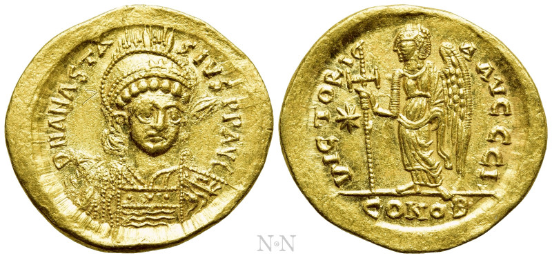 ANASTASIUS I (491-518). GOLD Solidus. Constantinople. 

Obv: D N ANASTASIVS P ...