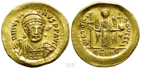 JUSTIN I (518-527). GOLD Solidus. Constantinople