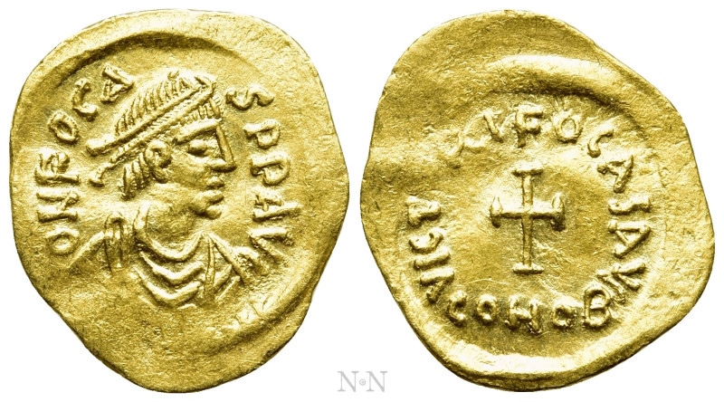 PHOCAS (602-610). GOLD Tremissis. Constantinople. 

Obv: δ N FOCAS P P AVG. 
...