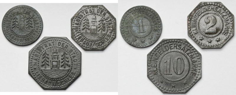 Liebau i/Schles (Lubawka) 1-10 fenigów bez daty - zestaw (3szt) Monety polakiero...