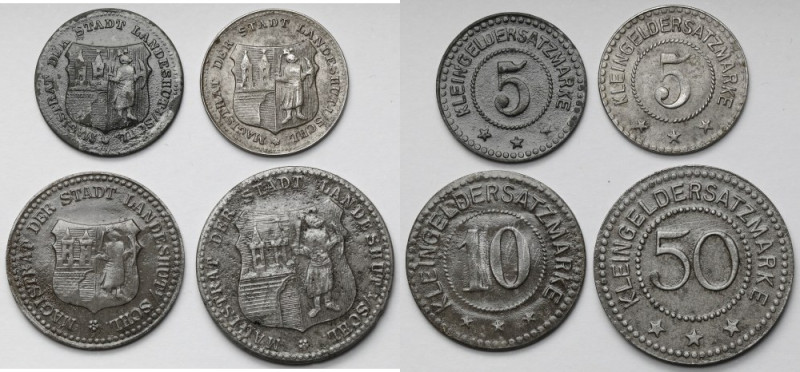 Landeshut (Kamienna Góra) 5-50 fenigów - zestaw (4szt) Monety polakierowane.