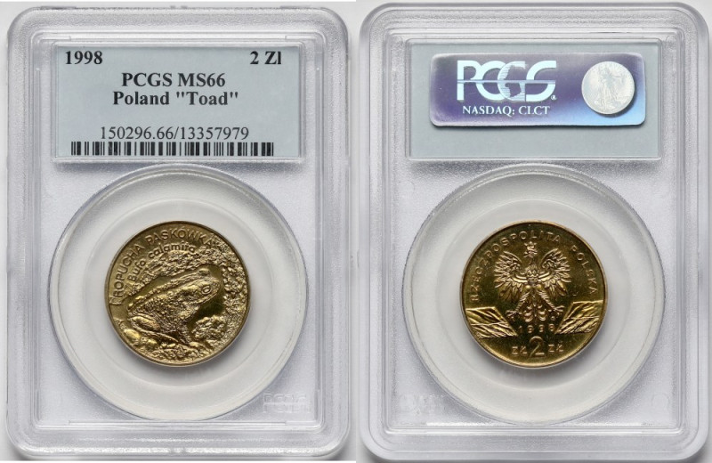 2 złote 1998 Ropucha Paskówka 
Grade: PCGS MS66
