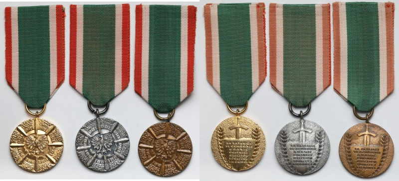PRL, Medale, Za Zasługi w Ochronie Granic - zestaw (3szt)