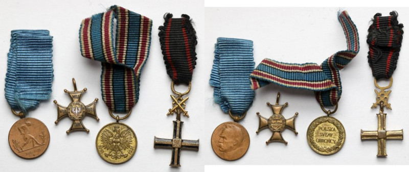 II RP i PRL, Miniatury - w tym Virtuti Militari i Krzyż Niepodległości z Mieczam...
