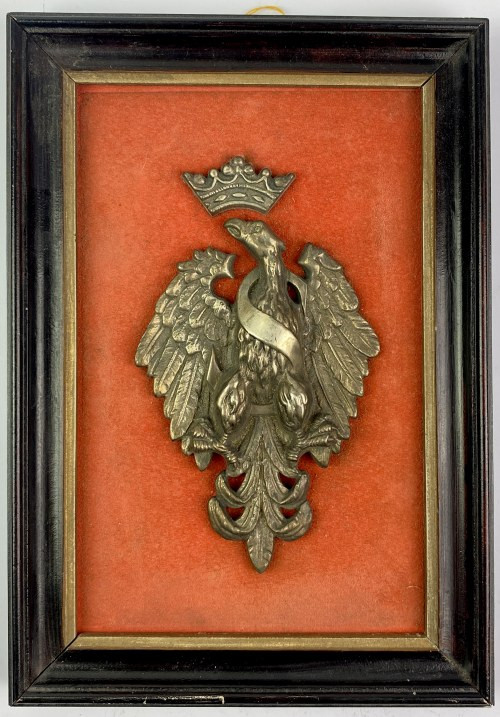 Orzeł Zygmunta I Starego w ramie Wymiary ramki: 26,7 x 18,8 cm Wymiary orła z ko...