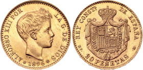 Spain 20 Pesetas 1896 (*1962) MPM Restrike