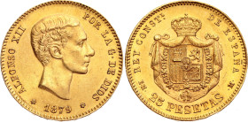 Spain 25 Pesetas 1879 (*1879) EMM