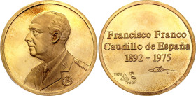Spain Gold Medal "Francisco Franco Caudillo de Espana 1892 - 1975" 1976