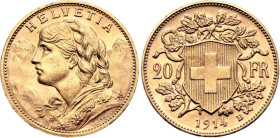 Switzerland 20 Francs 1914 B