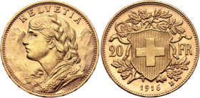 Switzerland 20 Francs 1916 B