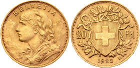 Switzerland 20 Francs 1922 B