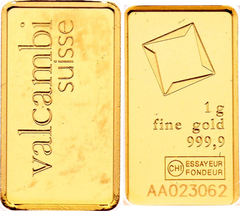 Switzerland 1 Gramm Gold Bar "Valcambi Suisse" 20th-21st Century (ND)

Gold (....