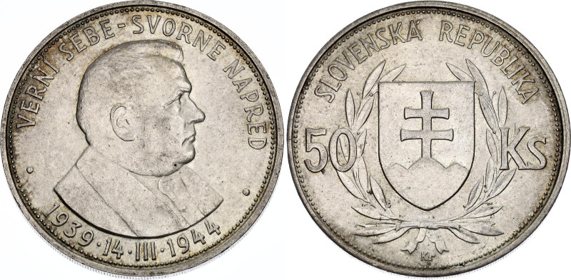 Slovakia 50 Korun 1944

KM# 10, N# 6088; Silver; Fifth Anniversary of the Slov...