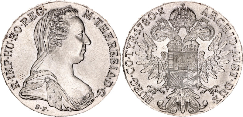 Austria 1 Taler 1780 SF Restrike

KM# T1, N# 7393; Silver; Maria Theresia; UNC...