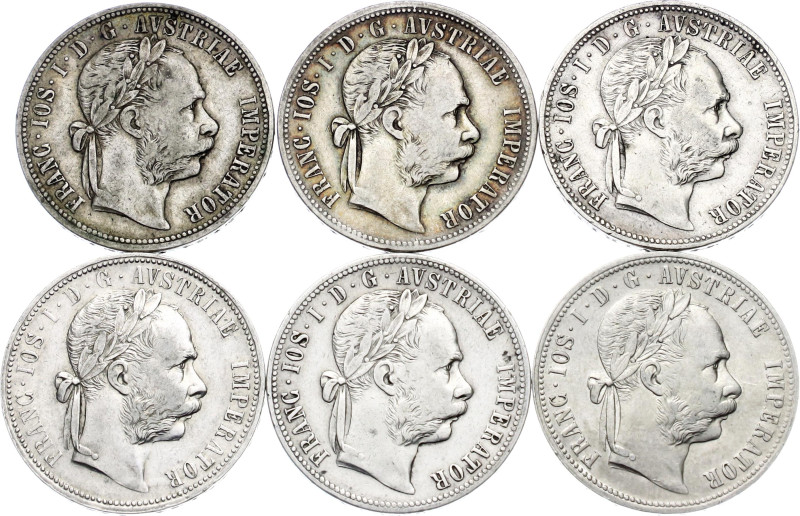 Austria 6 x 1 Florin 1878

KM# 2222, N# 4726; Silver; Franz Joseph I; XF