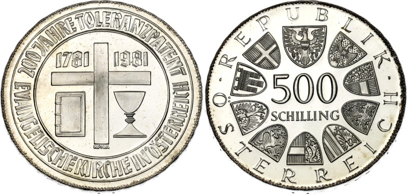 Austria 500 Schilling 1981

KM# 2954, N# 21945; Silver, Proof; 200th Anniversa...