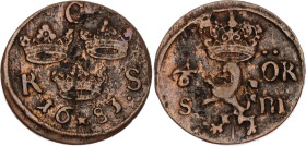 Sweden 1/6 Ore Silvermynt 1683