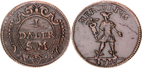 Sweden 1 Daler Silvermynt 1718