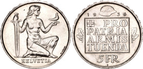 Switzerland 5 Francs 1936 B