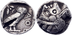 Ancient Greece Attica Athens AR Tetradrachm 454 - 404 BC With Chopmark