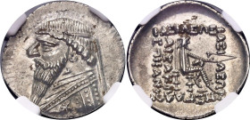 Parthia Mithradates II Drachm 121 - 91 BC NGC AU