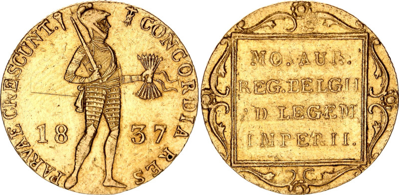 Russia 1 Dukat 1837

KM# 50.2, N# 24443; torch privy mark; Gold (.983) 3.49 g....