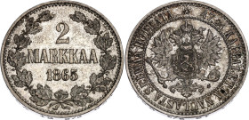 Russia - Finland 2 Markka 1865 S