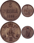 Russia - Finland 1 - 5 Pennia 1889 - 1905