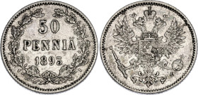 Russia - Finland 50 Pennia 1893 L