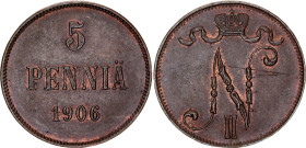 Russia - Finland 5 Pennia 1906