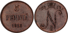 Russia - Finland 5 Pennia 1913