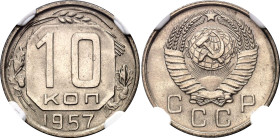 Russia - USSR 10 Kopeks 1957 NGC MS65