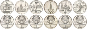 Russia - USSR Set 6 x 1 Rouble Olympic Games 1977 - 1980 In the Original Box