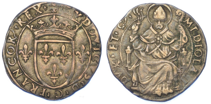 MILANO. LUDOVICO XII D'ORLEANS, 1500-1512., Grosso regale da 6 soldi.

Scudo d...