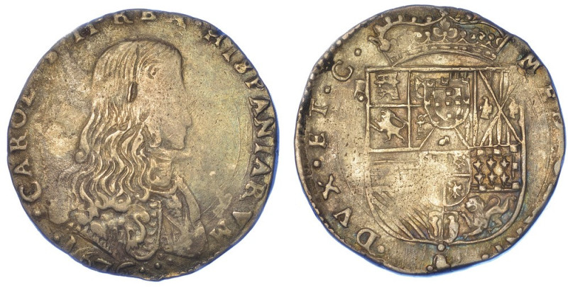 MILANO. CARLO II DI SPAGNA, 1665-1700., Mezzo Filippo 1676.

Busto a d. con lu...