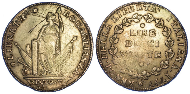 VENEZIA. GOVERNO PROVVISORIO O MUNICIPALITA’ PROVVISORIA, 1797-1798., Da 10 lire...
