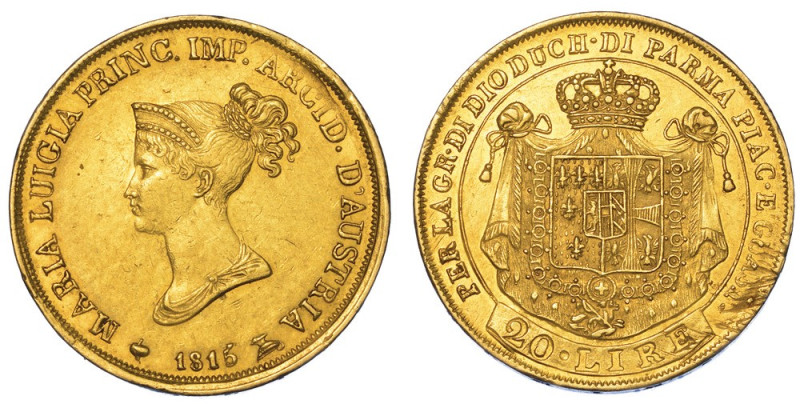 PARMA. MARIA LUIGIA D'AUSTRIA, 1815-1847., 20 Lire 1815.

Busto diademato a s....