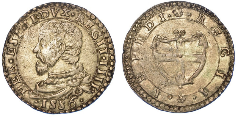 REGGIO EMILIA. ERCOLE II D'ESTE, 1534-1559., Bianco 1556.

Busto paludato e co...