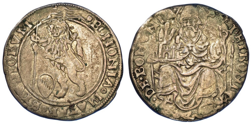 BOLOGNA. ANONIME DEI BENTIVOGLIO, 1446-1506., Grossone.

Leone rampante con ve...