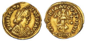RAVENNA (o ROMA). OSTROGOTI. TEODORICO, 489-526., Tremisse a nome di Anastasio I.