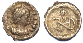 RAVENNA. OSTROGOTI.  TEODORICO, 493-520., Quarto di siliqua a nome di Giustino I (518-526).